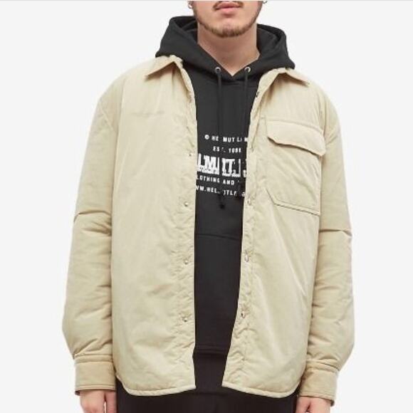 ZARA M Quilted Puff Overcoat Jacket Zip Snap Closure Khaki Tan Streetwear - Picture 1 of 10